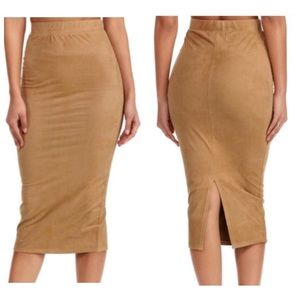 Suede Midi Skirt